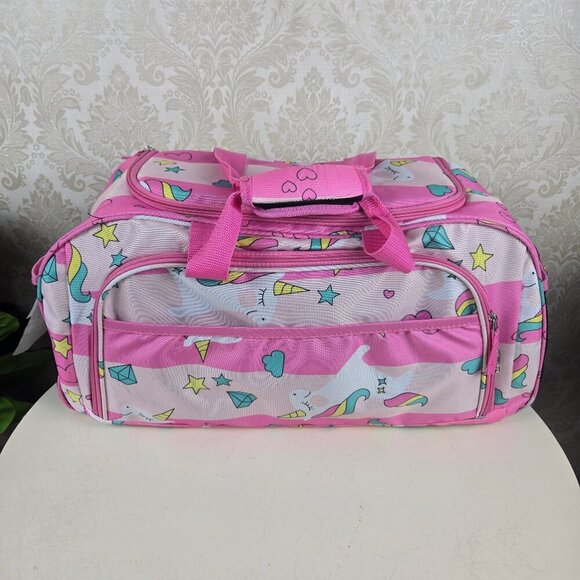 Olivet Intl 3 Piece Slumber Set Pink Unicorn Pattern Tent Sleeping Bag & Duffel - Picture 1 of 16